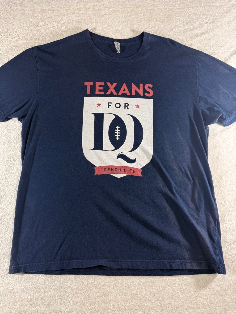 Next Level Apparel Navy Texans For DQ Graphic Tee XL